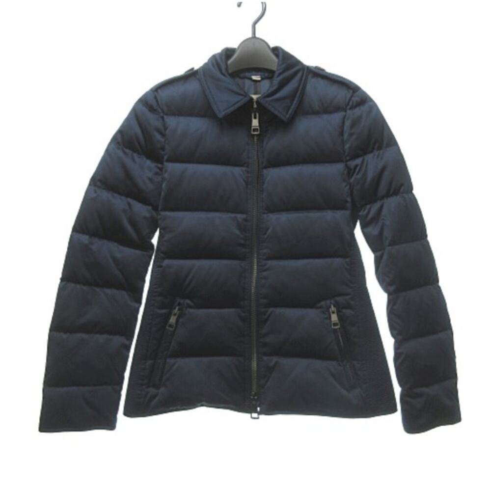 BURBERRY BRIT Women's Down Puffer Jacket Coat w/ Navy Blue Lining Check …